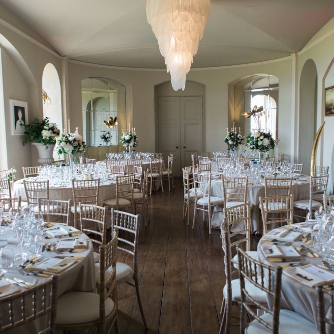 Reception | Wedding Breakfast | Elegant Blush Pink & White Wedding at Aynhoe Park in Oxfordshire | Lucy Davenport Photography