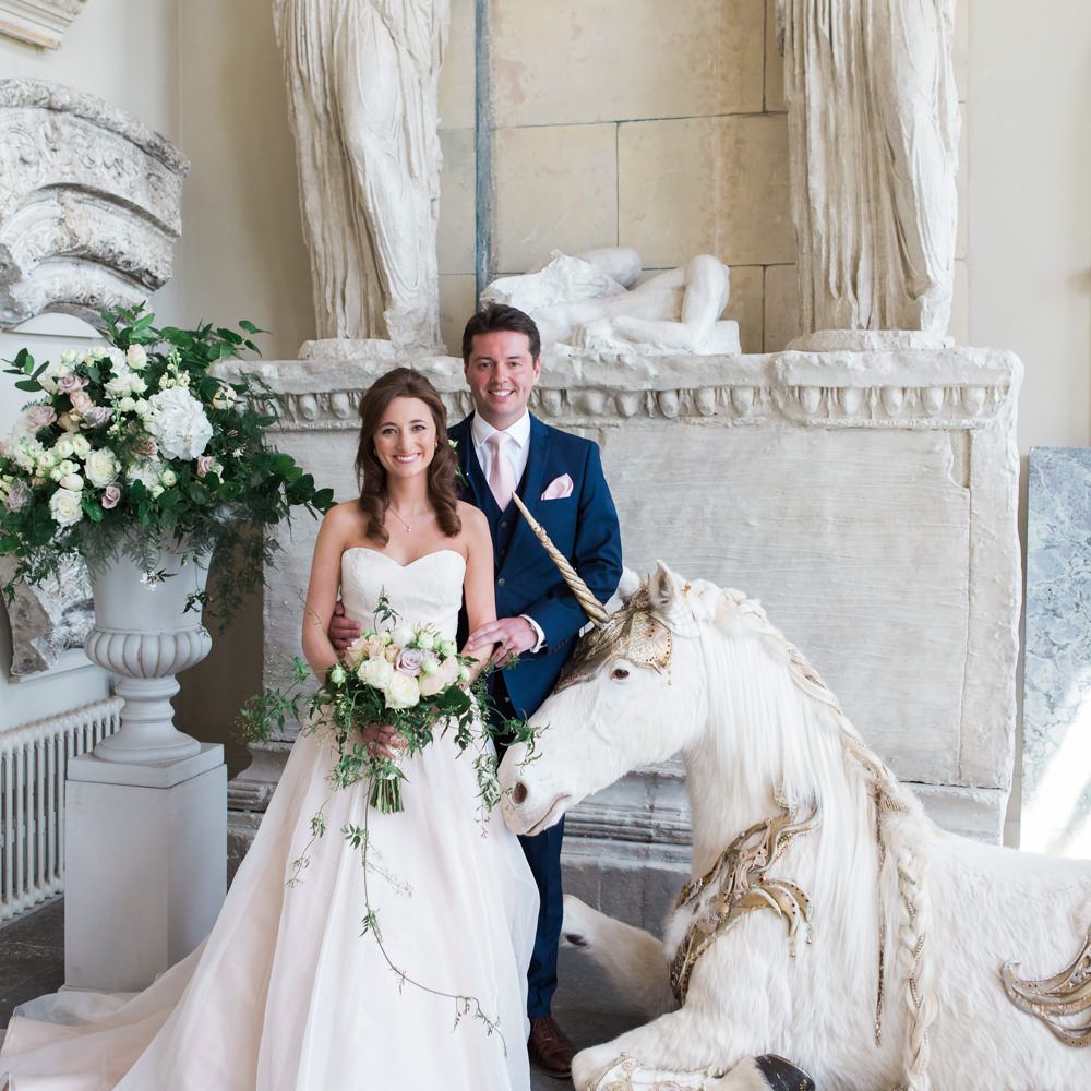 Bride in Sarah Bussey from Ivory & Co. Gown | Elegant Blush Pink & White Wedding at Aynhoe Park in Oxfordshire | Lucy Davenport Photography