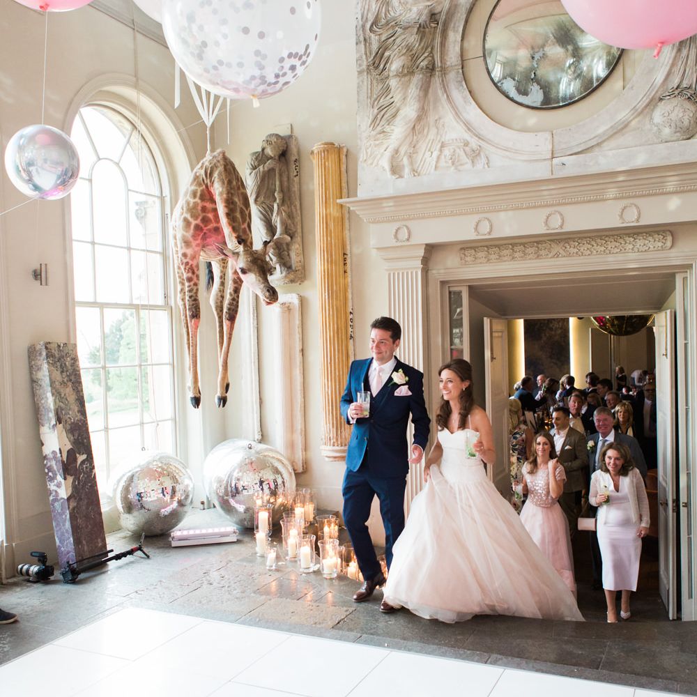 Wedding Reception | Elegant Blush Pink & White Wedding at Aynhoe Park in Oxfordshire | Lucy Davenport Photography