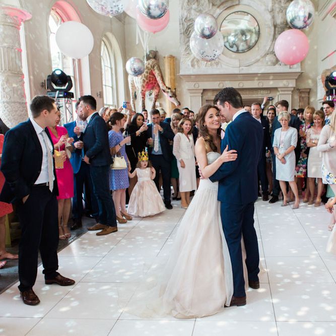 First Dance | Elegant Blush Pink & White Wedding at Aynhoe Park in Oxfordshire | Lucy Davenport Photography