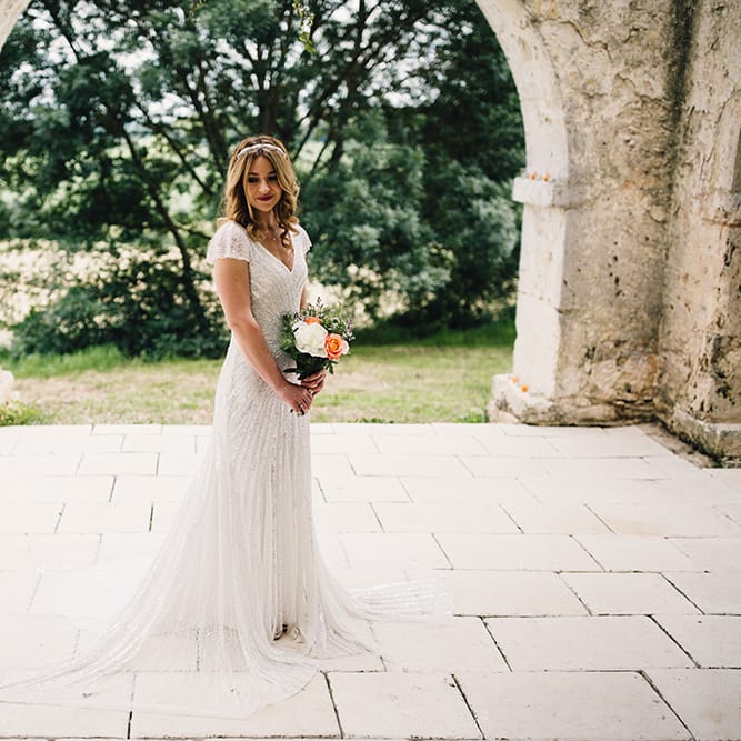Bride in Eliza Jane Howell Gown