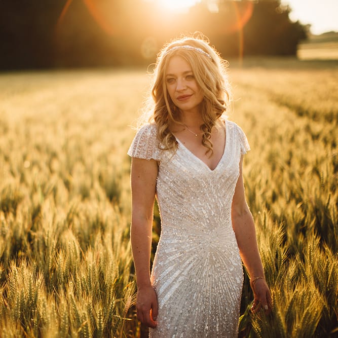 Bride in Eliza Jane Howell Gown