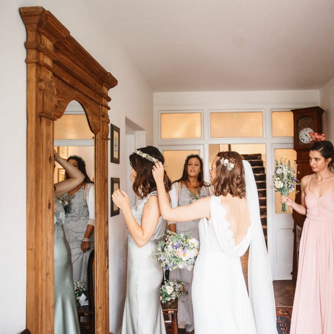 Rime Arodaky Bride For A Rustic Wild Flower Filled Wedding at Anran Devon With Mismatched Bridesmaids Dresses & Images From A Thing Like That Photography