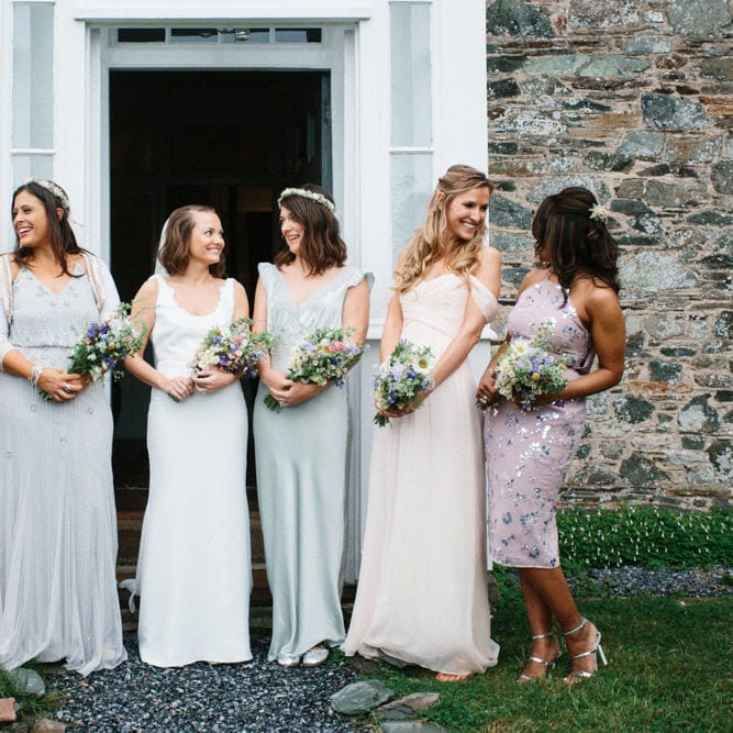 Rime Arodaky Bride For A Rustic Wild Flower Filled Wedding at Anran Devon With Mismatched Bridesmaids Dresses & Images From A Thing Like That Photography