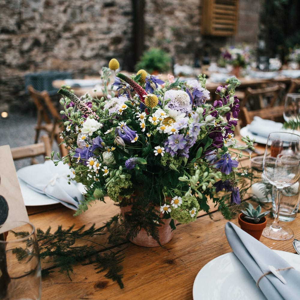 Rime Arodaky Bride For A Rustic Wild Flower Filled Wedding at Anran Devon With Mismatched Bridesmaids Dresses & Images From A Thing Like That Photography