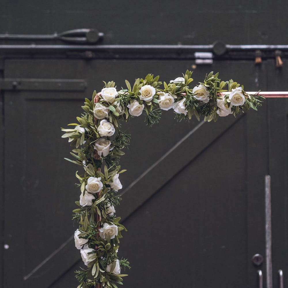 Floral Arch | Contemporary City Wedding at People's History Museum & Hope Mill Theatre, Manchester Planned by Alternative Weddings MCR | Babb Photography