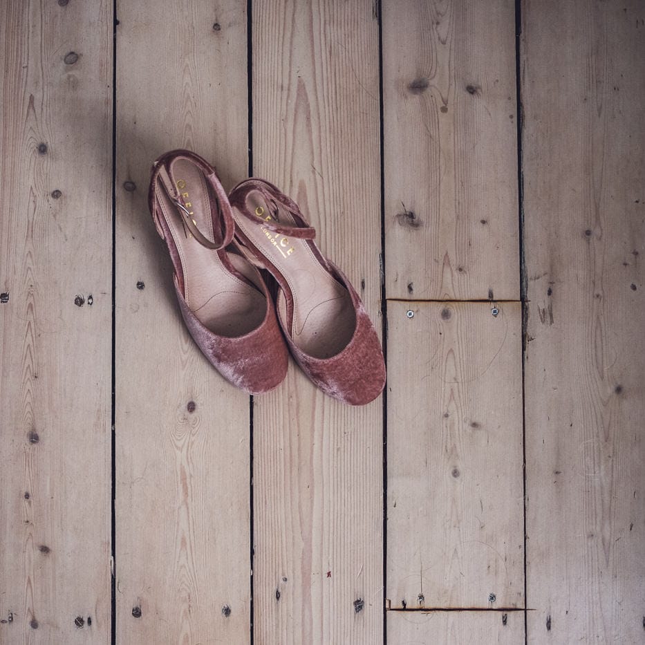 Bridal Preparations | Pink Bridal Shoes | Contemporary City Wedding at People's History Museum & Hope Mill Theatre, Manchester Planned by Alternative Weddings MCR | Babb Photography