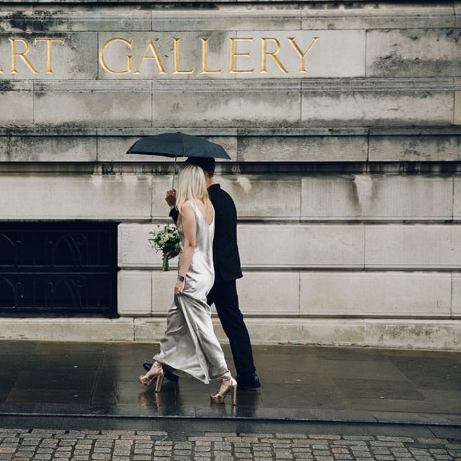 Metallic Floor Length Bridal Gown