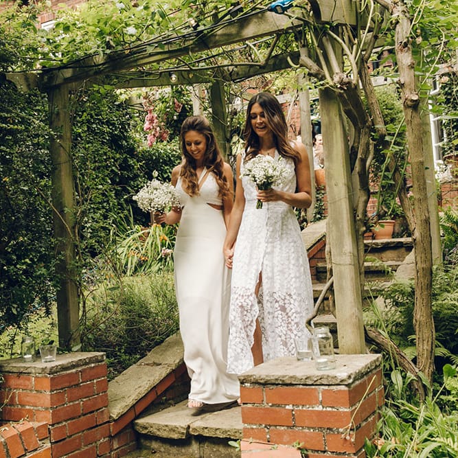 Bridesmaids in White by Harriet Holling Bridal