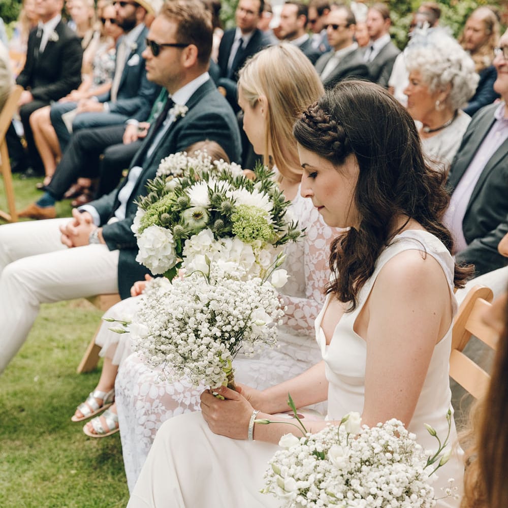 Bridesmaids in White by Harriet Holling Bridal