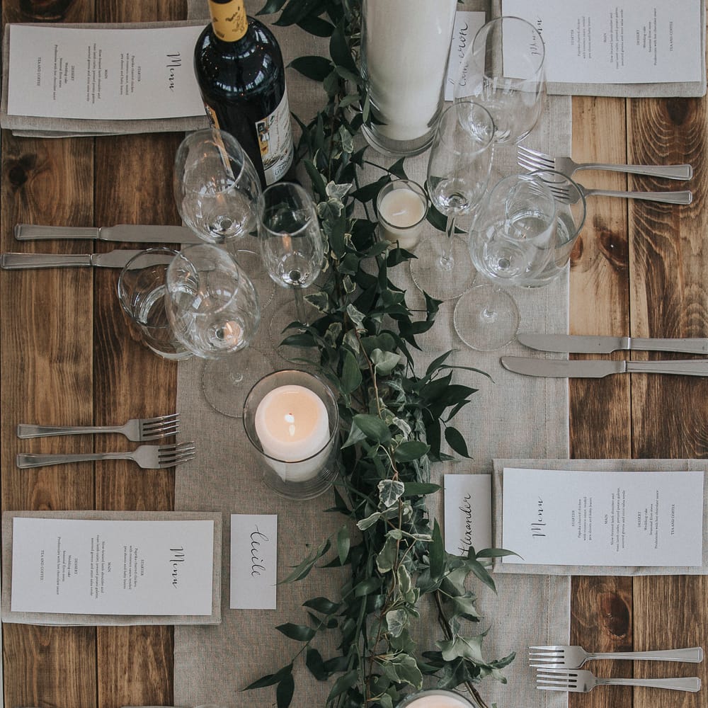 Wooden Trestle Tables For An Industrial Wedding In London