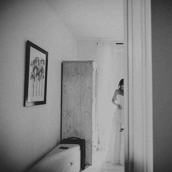 Bride & Groom Getting Ready At Home For Wedding Day