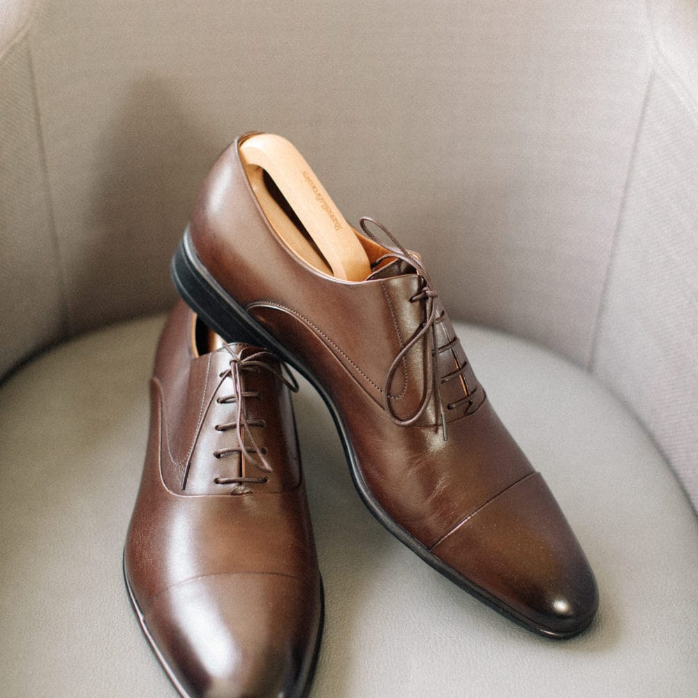 Brown Russell & Bromley Grooms Shoes | Elegant, Pastel Wedding at Hedsor House, Buckinghamshire | M & J Photography | Shoot It Yourself Films