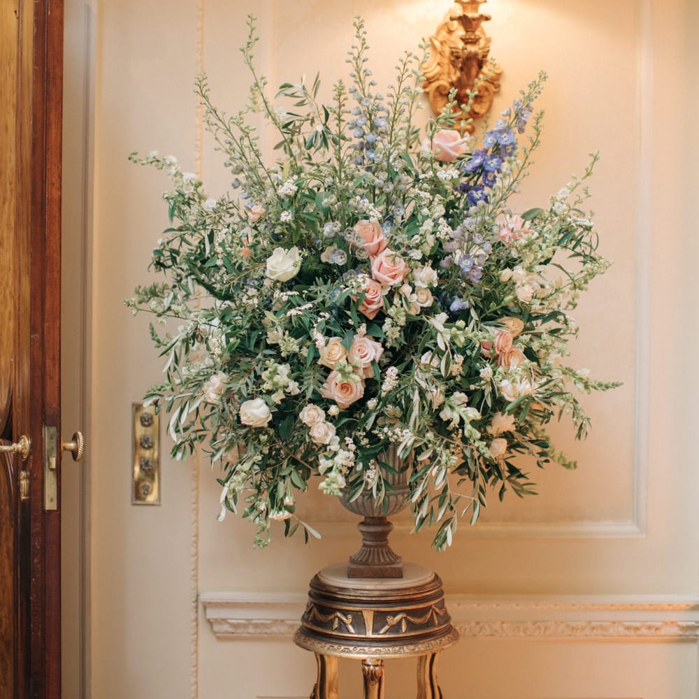 Pastel Floral Arrangement | Elegant, Pastel Wedding at Hedsor House, Buckinghamshire | M & J Photography | Shoot It Yourself Films
