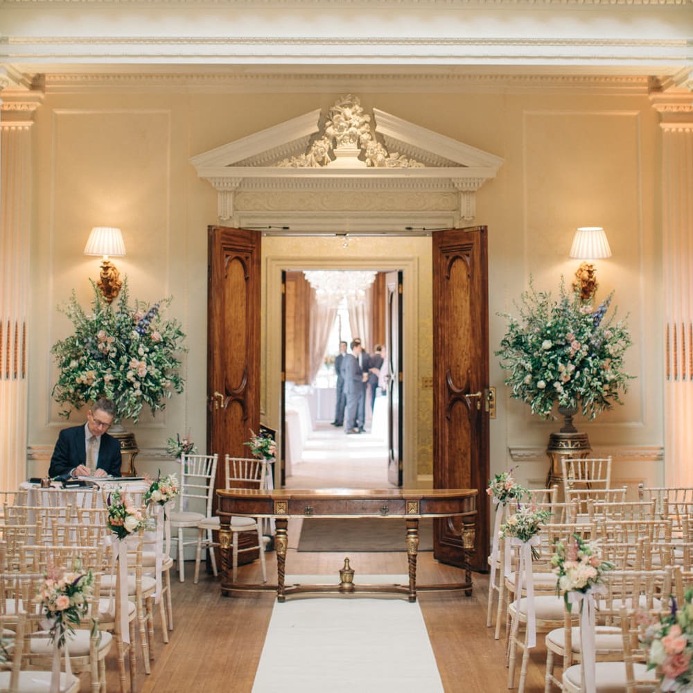 Aisle & Altar Wedding Decor | Elegant, Pastel Wedding at Hedsor House, Buckinghamshire | M & J Photography | Shoot It Yourself Films