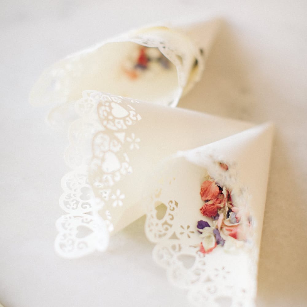 Confetti Cone | Elegant, Pastel Wedding at Hedsor House, Buckinghamshire | M & J Photography | Shoot It Yourself Films