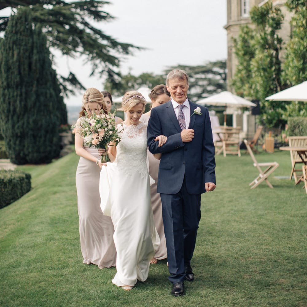 Bridal Entrance in Pronovias Gown | Elegant, Pastel Wedding at Hedsor House, Buckinghamshire | M & J Photography | Shoot It Yourself Films
