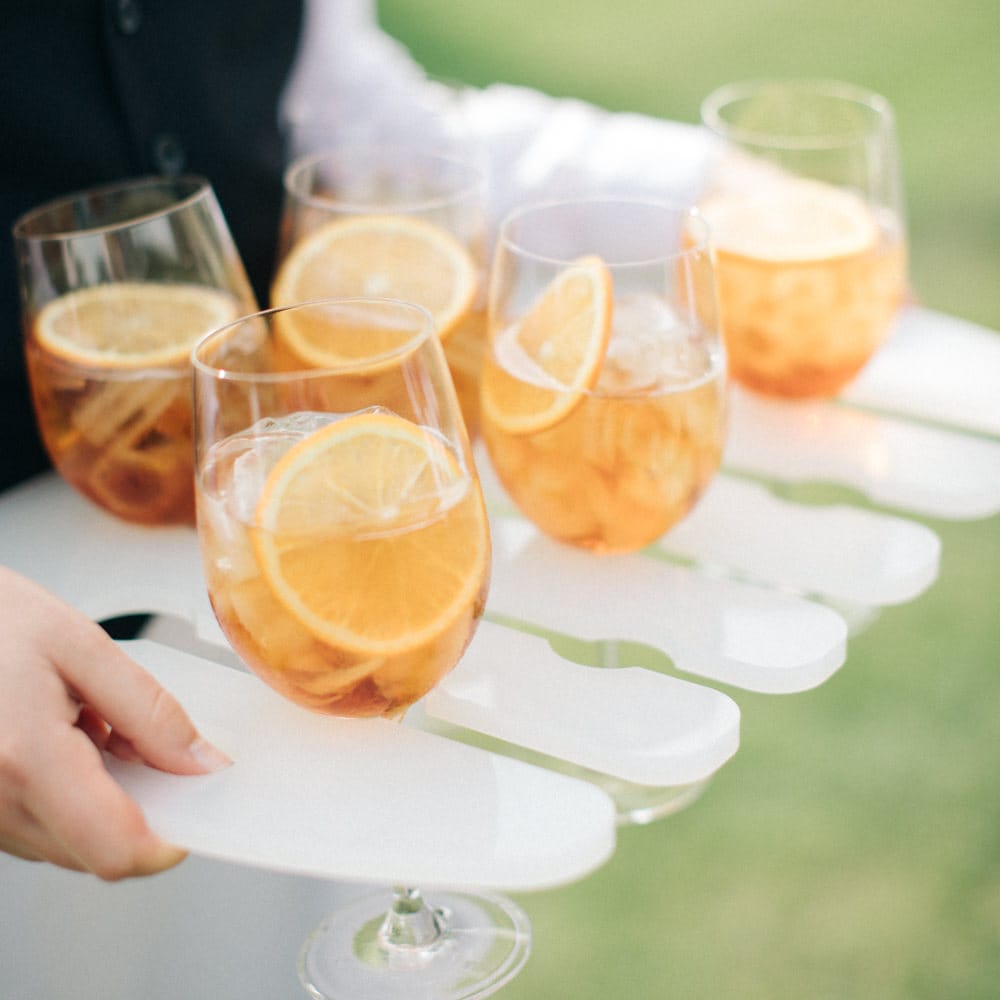 Aperol Spritz Drinks Reception | Elegant, Pastel Wedding at Hedsor House, Buckinghamshire | M & J Photography | Shoot It Yourself Films