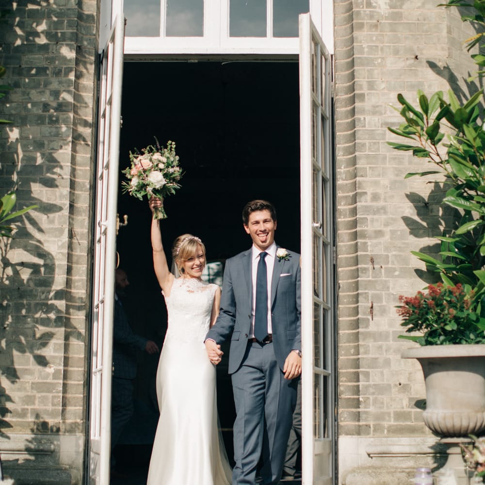 Bride in Pronovias Gown | Groom in J.Crew Suit | Elegant, Pastel Wedding at Hedsor House, Buckinghamshire | M & J Photography | Shoot It Yourself Films