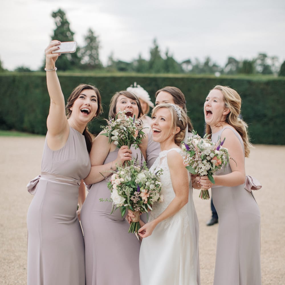 Bridesmaids in Lavender ASOS Dresses | Bride in Pronovias Gown | Elegant, Pastel Wedding at Hedsor House, Buckinghamshire | M & J Photography | Shoot It Yourself Films