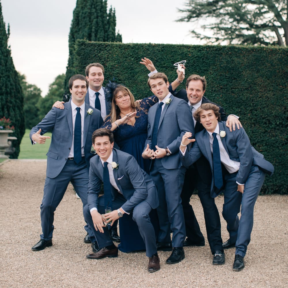 Groomsmen in Blue J. Crew Suits | Elegant, Pastel Wedding at Hedsor House, Buckinghamshire | M & J Photography | Shoot It Yourself Films