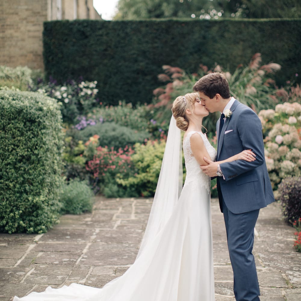 Bride in Pronovias Gown | Groom in Navy J.Crew Suit | Elegant, Pastel Wedding at Hedsor House, Buckinghamshire | M & J Photography | Shoot It Yourself Films