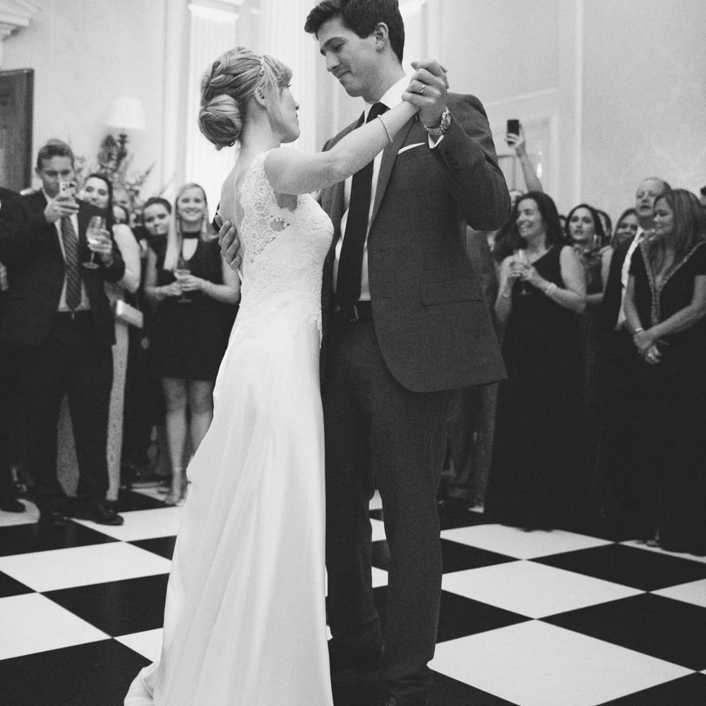 First Dance | Bride in Pronovias Gown | Groom in Navy J.Crew Suit | Elegant, Pastel Wedding at Hedsor House, Buckinghamshire | M & J Photography | Shoot It Yourself Films