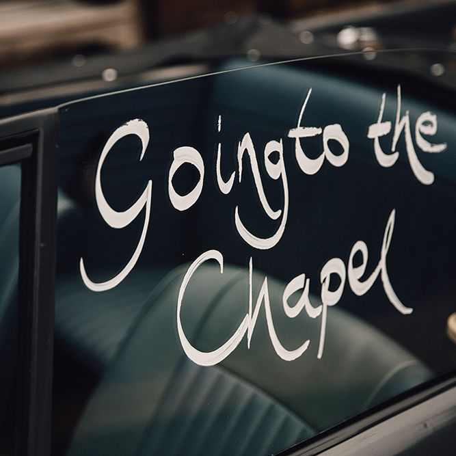 Vintage Wedding Car 'Going to the Chapel Sign'