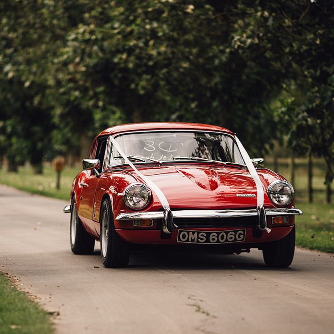 Red Vintage Wedding Car