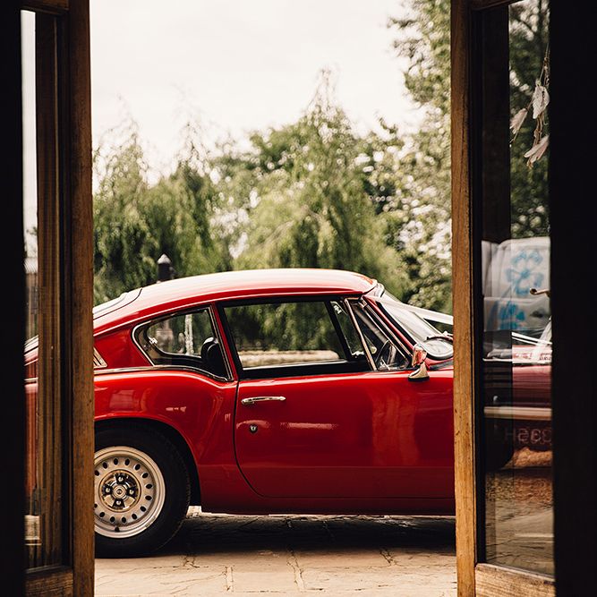 Red Vintage Wedding Car