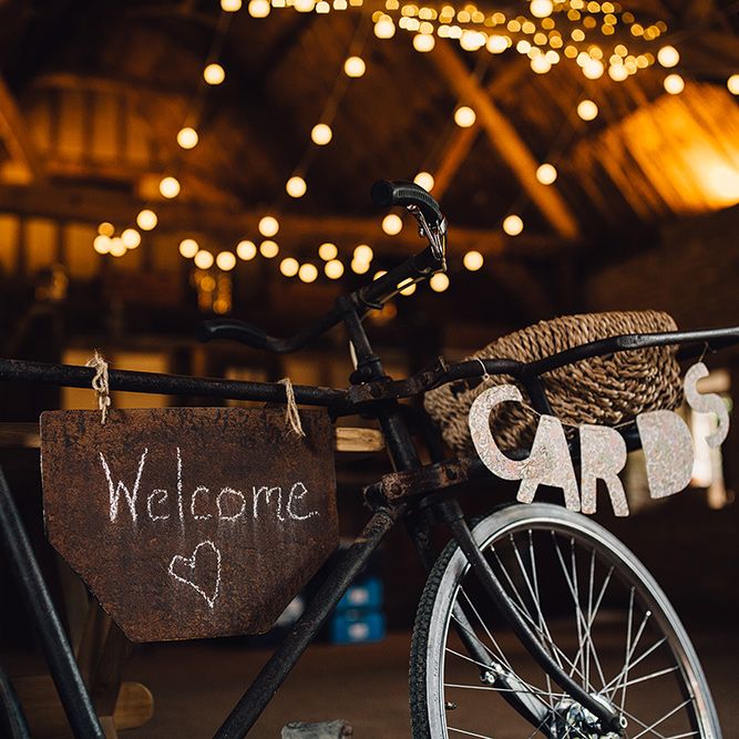 Vintage Bicycle Wedding Cards Display