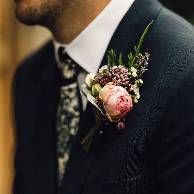 Pink Rose Buttonhole