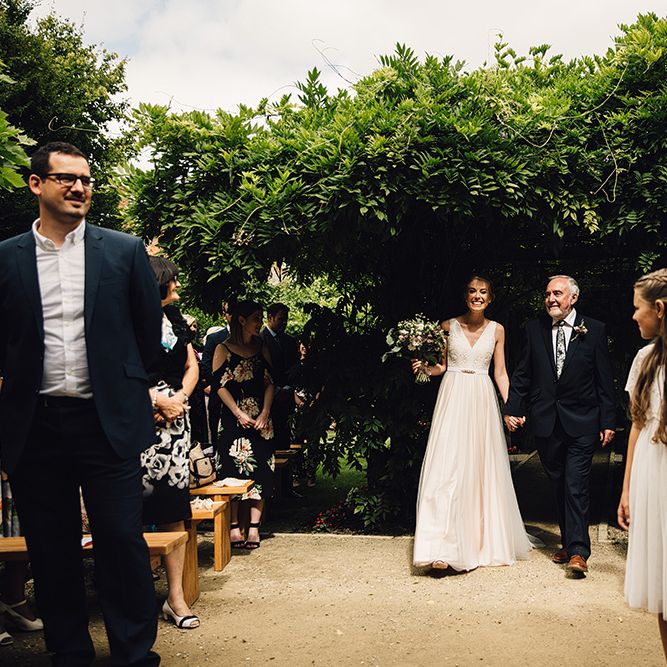 Bride in Catherine Deane Tamsin Wedding Dress Bridal Ceremony Entrance