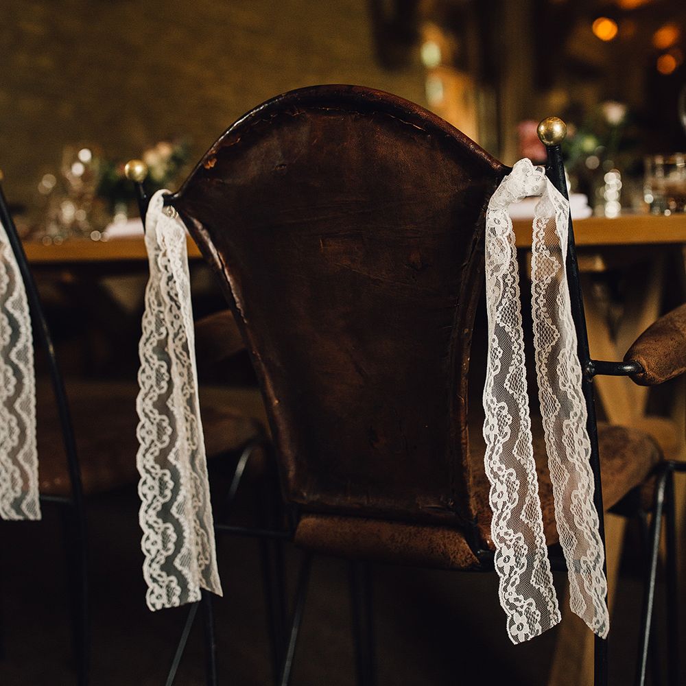 Lace Ribbon Chair Back Decor