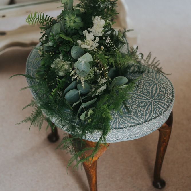 Greenery Bouquet | Classic Wedding at Yeldersley Hall in Derbyshire | Luis Calow Photography