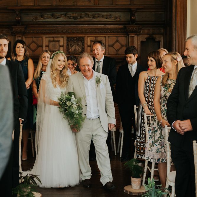 Wedding Ceremony Bridal Entrance in Watters by Wtoo | Classic Wedding at Yeldersley Hall in Derbyshire | Luis Calow Photography