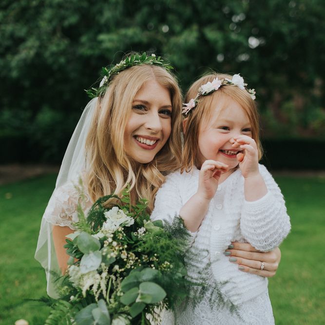 Flower Girl in Zara Dress | Bride in Watters by Wtoo Gown | Groom in Navy Reiss Suit | Classic Wedding at Yeldersley Hall in Derbyshire | Luis Calow Photography