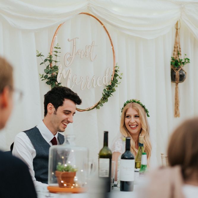 Wedding Reception Speeches | Bride in Watters by Wtoo Gown | Groom in Navy Reiss Suit | Classic Wedding at Yeldersley Hall in Derbyshire | Luis Calow Photography