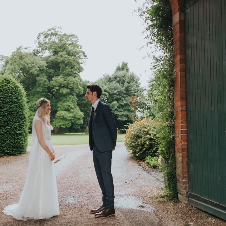 Bride in Watters by Wtoo Gown | Groom in Navy Reiss Suit | Classic Wedding at Yeldersley Hall in Derbyshire | Luis Calow Photography