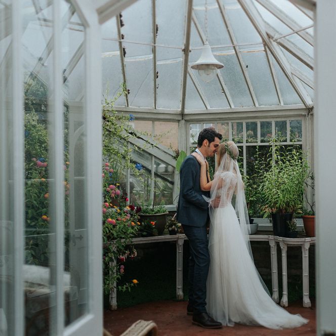 Bride in Watters by Wtoo Gown | Groom in Navy Reiss Suit | Classic Wedding at Yeldersley Hall in Derbyshire | Luis Calow Photography