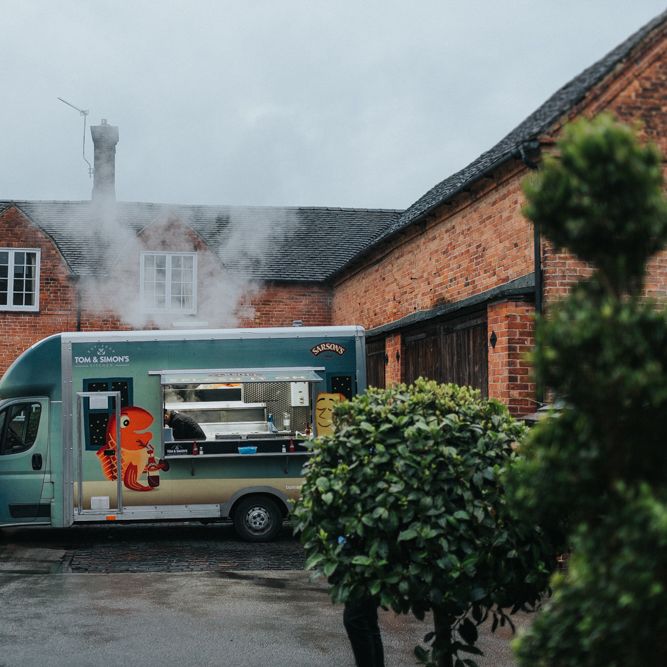 Fish & Chip Van | Wedding Catering | Classic Wedding at Yeldersley Hall in Derbyshire | Luis Calow Photography