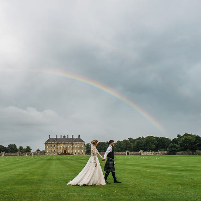 Rainy Tipi Wedding At The Coach House at Kinross House Scotland With Bride In Embellished Bespoke Dress And Images From Photos By Zoe