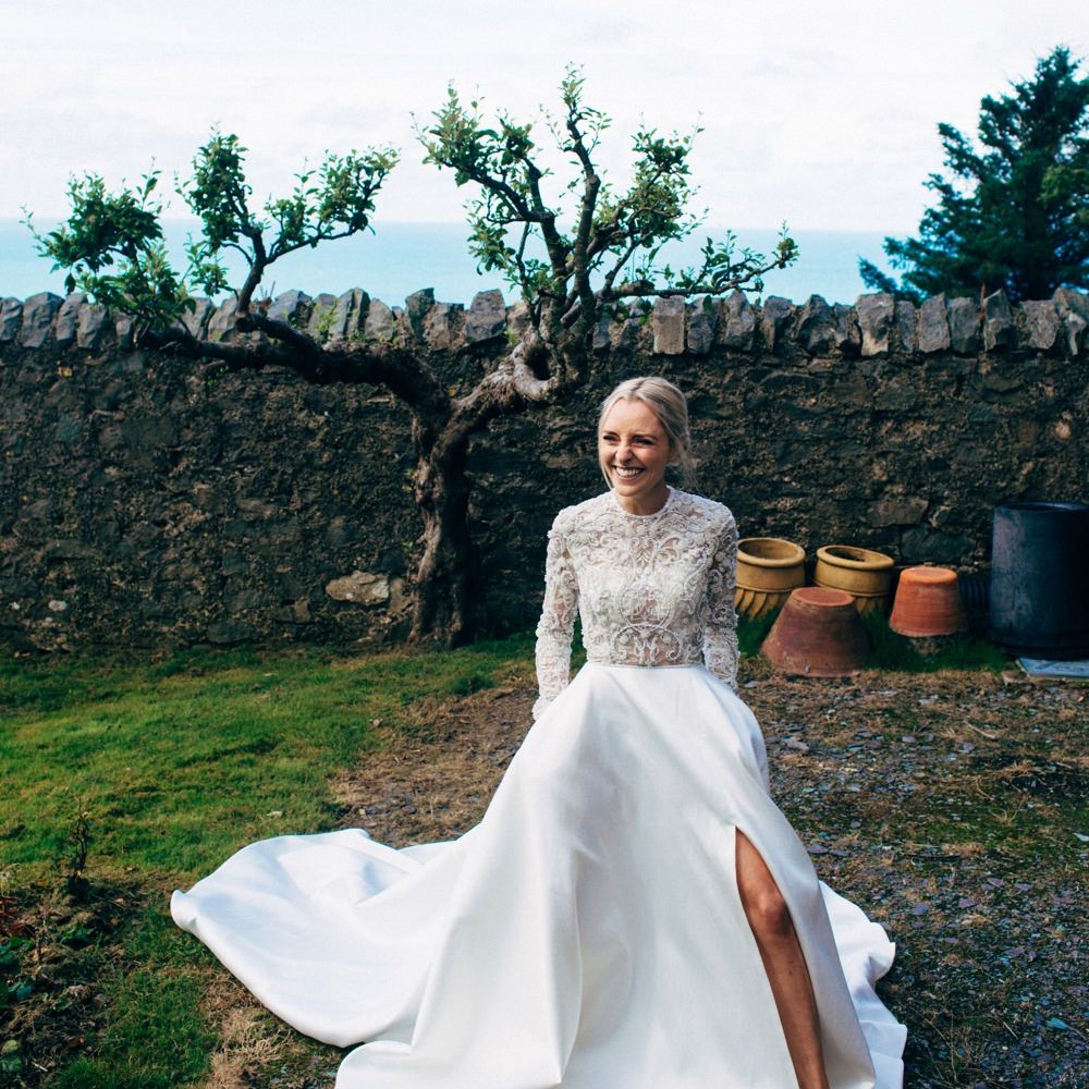 Bride in Emma Beaumont Wedding Dress