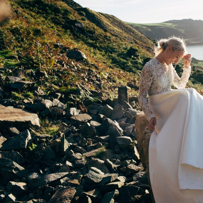 Bride in Emma Beaumont Wedding Dress