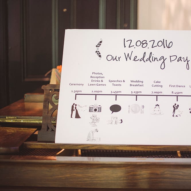 Order Of The Day Sign For Wedding