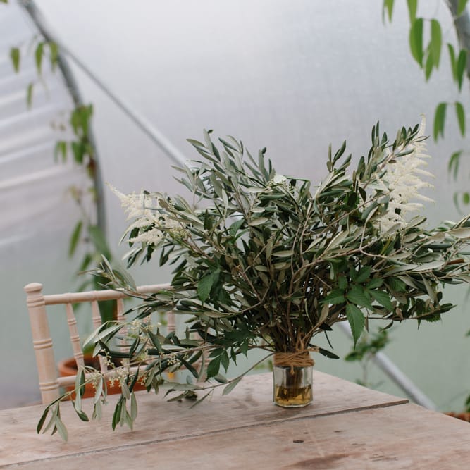 Foliage Filled Wedding At Colstoun East Lothian With Polytunnel Ceremony And Bridesmaids In Dusky Pink & Images From Caro Weiss Photography