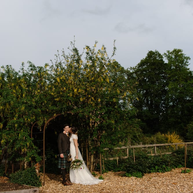 Foliage Filled Wedding At Colstoun East Lothian With Polytunnel Ceremony And Bridesmaids In Dusky Pink & Images From Caro Weiss Photography