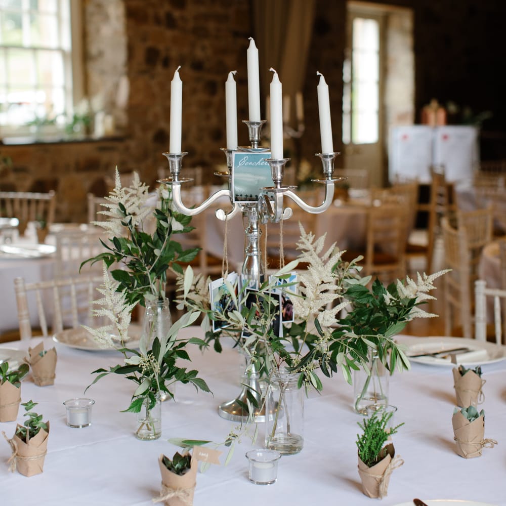 Foliage Filled Wedding At Colstoun East Lothian With Polytunnel Ceremony And Bridesmaids In Dusky Pink & Images From Caro Weiss Photography
