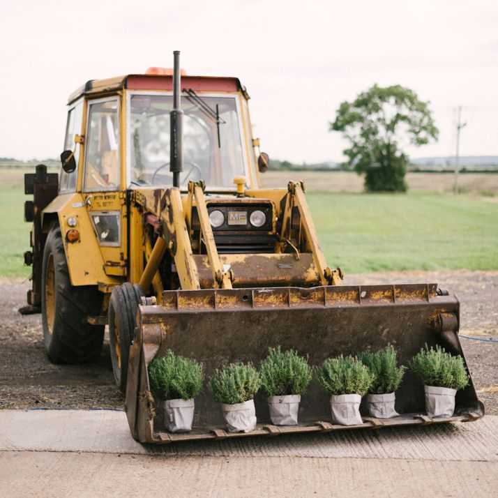Tractor & Plants Wedding Decor
