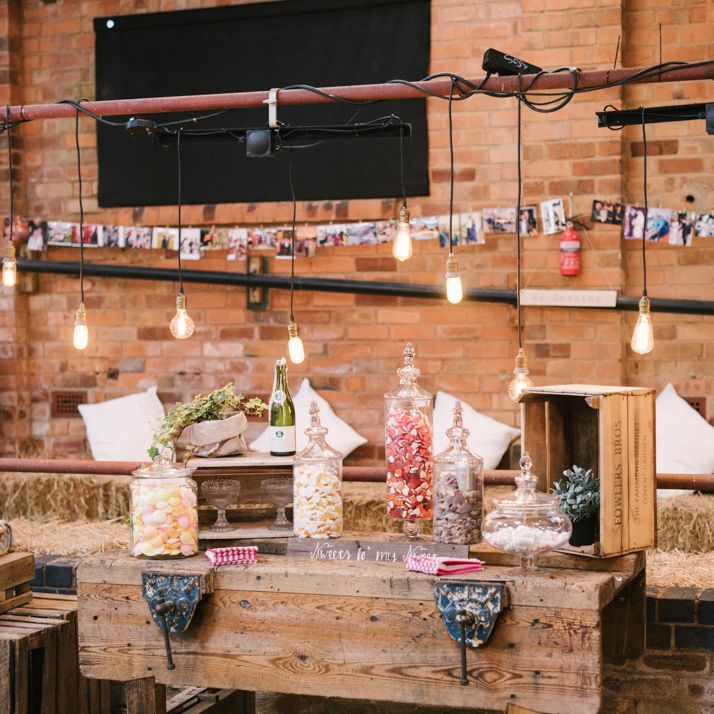 Industrial Lighting & Sweet Table